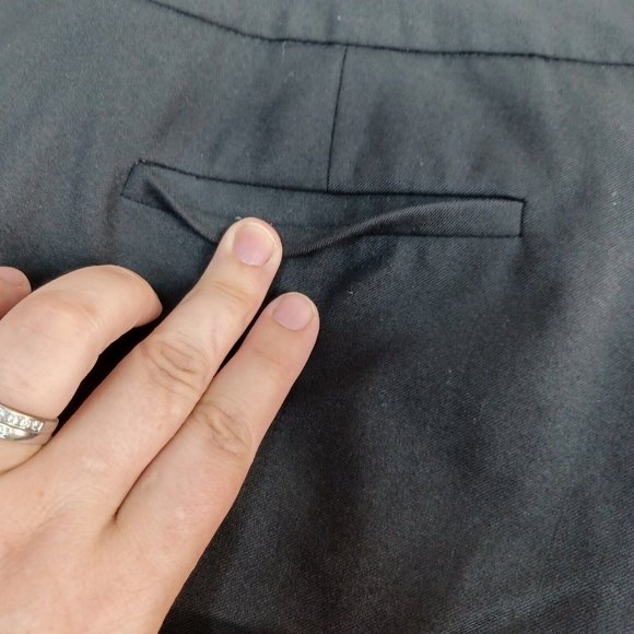 J Crew Womens Bi Stretch Wool Blend Side Stripe Trousers Black w Pockets size 14 - Picture 6 of 13